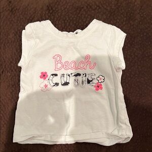 jumping beans White Tank Top with Pink & Black 'Beach Cutie' Graphic